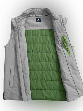 Johnnie-O Fairhaven Quilted Zip Vest Fossil Size Large Fossil / Green